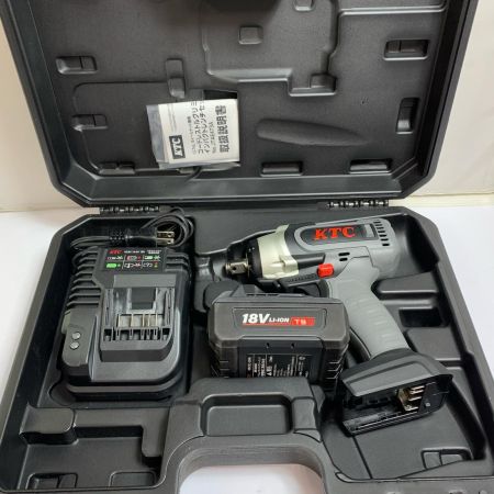  KTC ケーティーシー 18V インパクトレンチ　充電器・充電池1個・ケース付  JTAE473A ブラック