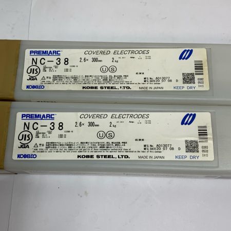  KOBELCO PREMIARC 2.6×300mm　2kg ×2　溶接棒 NC-38 2.6×300mm