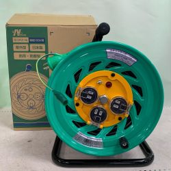 ♭♭ NICHIDO コードリール　単相100V　屋外型　防雨・防塵型 FW-E53 グリーン Aランク