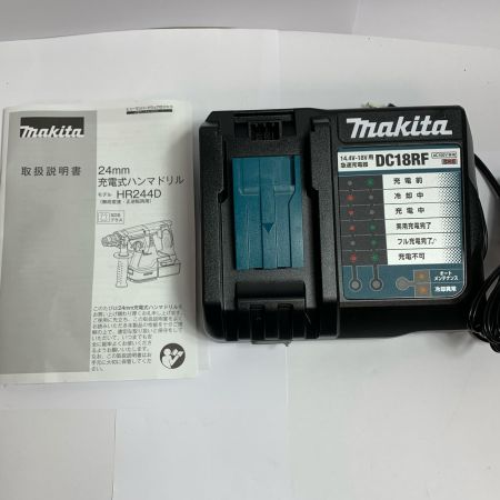  MAKITA マキタ ハンマドリル 充電器・ケース付 コードレス式 24mm 18v HR244D ブラック