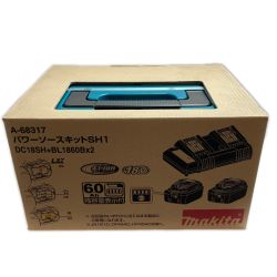 ♭♭ MAKITA マキタ パワーソースキット 未使用品(S) 充電器・充電池2個・ケース付 コードレス式 18v 6.0Ah A-68317 ブルー Sランク