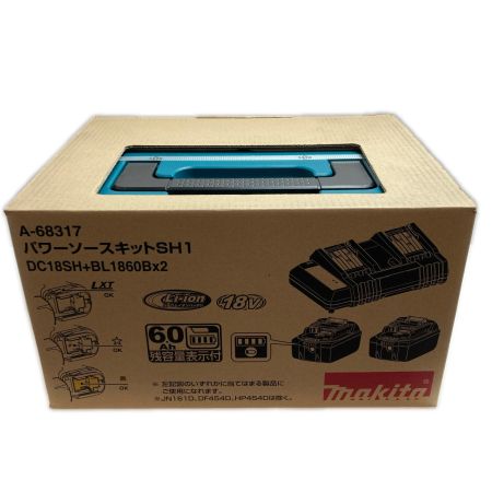  MAKITA マキタ パワーソースキット 未使用品(S) 充電器・充電池2個・ケース付 コードレス式 18v 6.0Ah A-68317 ブルー