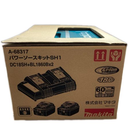  MAKITA マキタ パワーソースキット  未使用品(S) 充電器・充電池2個・ケース付 コードレス式 18v 6.0Ah  A-68317 ブルー