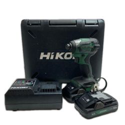 ♭♭ HiKOKI ハイコーキ インパクトドライバ 充電器・充電池2個・ケース付 コードレス式 18v WH18DE グリーン Cランク