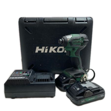  HiKOKI ハイコーキ インパクトドライバ 充電器・充電池2個・ケース付 コードレス式 18v WH18DE グリーン