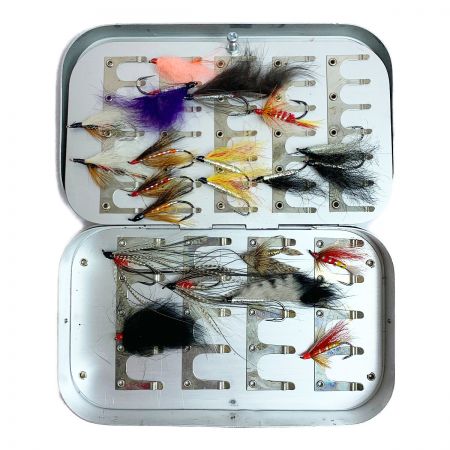  RICHARD WHEATLEY フライケース　ウエットフライ付 シルバー