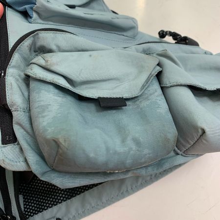  RIVERSONG フィッシングベスト 佐藤成史氏サイン入り Sサイズ　ヨゴレあり グリーン x ブルー系