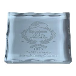★★ Megabass メガバス  20th アクリルトロフィー　横12.5×高さ10×幅3cm 1986　 Bランク