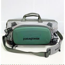 ★★ Patagonia パタゴニア フィッシングバッグ 　 カーキ x グレー 縦23㎝横51㎝高さ34㎝ Aランク
