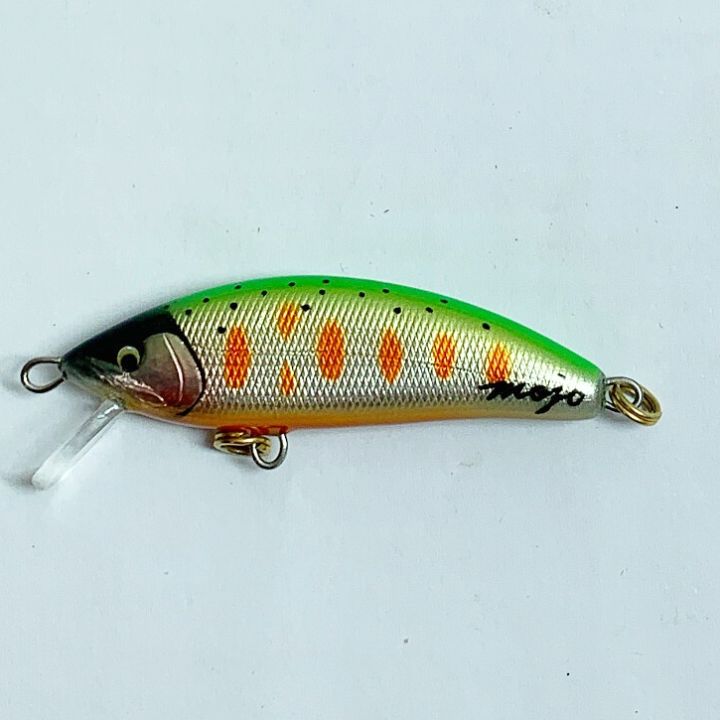 mojo handmade works ミノー 3.7g グリーン x オレンジ - 中古