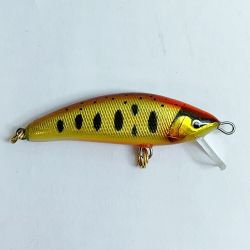 ★★ mojo F  handmade works 　ミノー　2.8ｇ　 オレンジ系 x イエロー系 キズあり Bランク