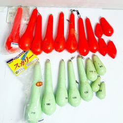 ★★ FUJIWARA スカリー　夜光　おもりまとめ　21個　250g×1　180g×2　150g×1　120g×7ほか レッド x グリーン Bランク