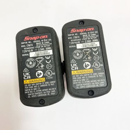  Snap-on スナップオン 【ジャンク】充電式インパクトレンチ　充電器・充電池2個付 14.4v バッテリー抜きづずらい CT861GW ブラック