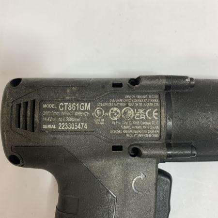  Snap-on スナップオン 【ジャンク】充電式インパクトレンチ　充電器・充電池2個付 14.4v バッテリー抜きづずらい CT861GW ブラック