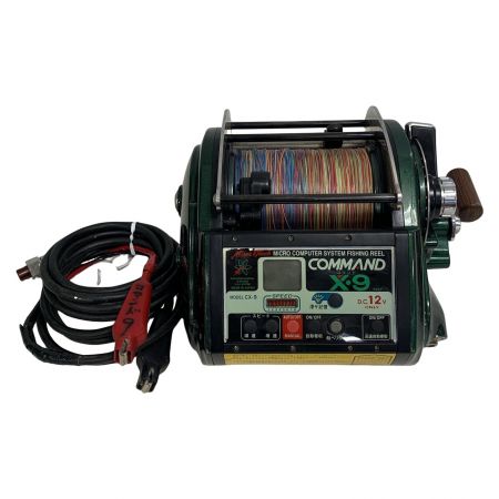  Miya Epoch ミヤマエ ミヤエポック COMMAND コマンド X9  電動リール  コード付(補修あり）通電確認のみ CX-9 グリーン