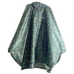 §§ mont･bell モンベル プリント トレッキング レインポンチョ L ダークグリーン 1128668 Bランク