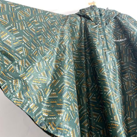  mont･bell モンベル プリント トレッキング レインポンチョ L ダークグリーン 1128668