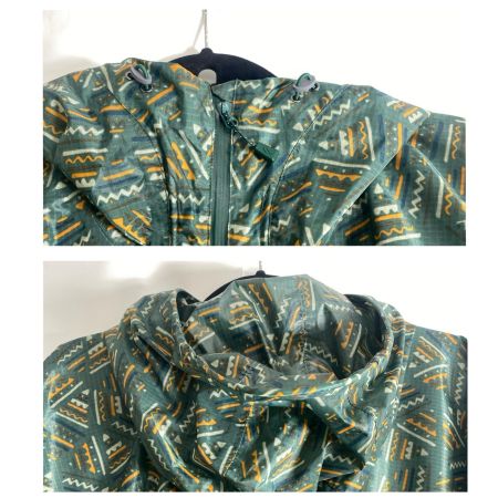  mont･bell モンベル プリント トレッキング レインポンチョ L ダークグリーン 1128668