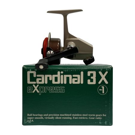  Abu Garcia アブガルシア カーディナル3X  スピニングリール　箱 替スプール付 メタリックブラウン x ベージュ系