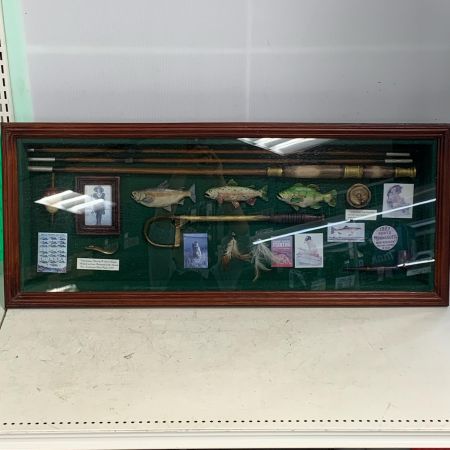   アンティーク オブジェ フライフィッシング ウォールアート 　85×35×10cm