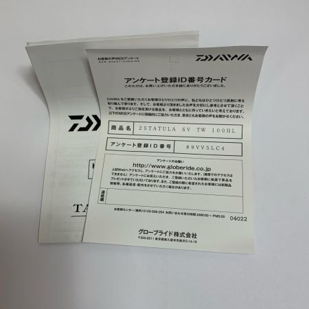 DAIWA ダイワ 25タトゥーラ SV TW 100HL　ベイトリール　箱付 00630154