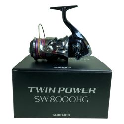 ★★ SHIMANO シマノ スピニングリール 21ツインパワーSW 8000HG 箱・取説付 ゴメクサスリールスタンド付属 04228 Bランク