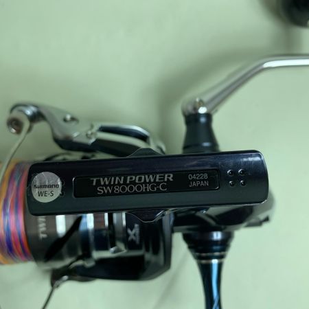  SHIMANO シマノ スピニングリール 21ツインパワーSW 8000HG 箱・取説付 ゴメクサスリールスタンド付属 04228