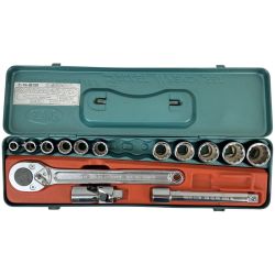 ЗЗ KTC ケーティーシー ソケットレンチセット 差込角12.7ｍｍ ケース付 BB313R ブルー Cランク