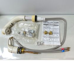 ΦΦ KVK 【未使用品】シングルレバー式洗髪シャワー　洗面用水栓 KM8017TK アイボリー Sランク