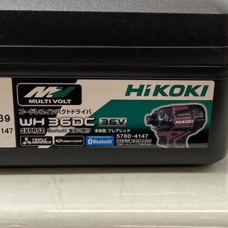  HiKOKI ハイコーキ 【未使用品】コードレスインパクトドライバ WH36DC レッド