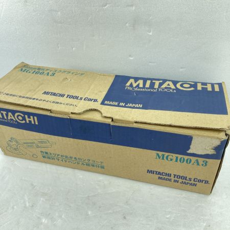  MITACHI ミタチ 100mm 電気ディスクグラインダ ｺｰﾄﾞ式 箱入り MG100A3