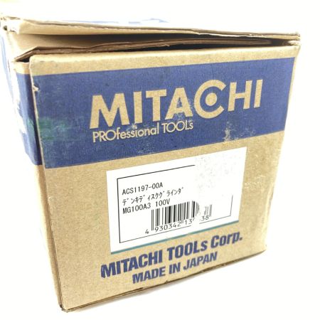  MITACHI ミタチ 100mm 電気ディスクグラインダ ｺｰﾄﾞ式 箱入り MG100A3