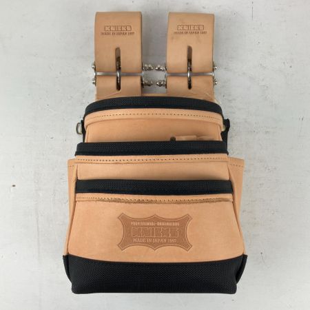 ЗЗ KNICKS 総ヌメ革 3段腰袋 バリスティック補強仕上 KNB-301DDX ナチュラル