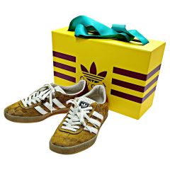  GUCCI グッチ adidasコラボ ガゼル スニーカー ブラウン GGスプリーム SIZE 23.5cm 箱・布袋有 Bランク