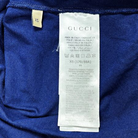 GUCCI グッチ adidasコラボ ロゴプリント半袖Tシャツ ネイビー SIZE XS メンズ 箱有
