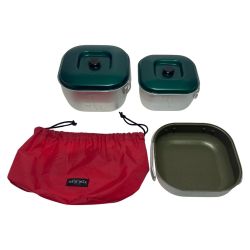 ωω snowpeak スノーピーク 廃盤  Lander3 ランダー グリーン アルミ クッカー セット キャンプ アウトドア Bランク