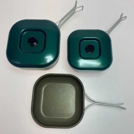 ωω snowpeak スノーピーク 廃盤  Lander3 ランダー グリーン アルミ クッカー セット キャンプ アウトドア