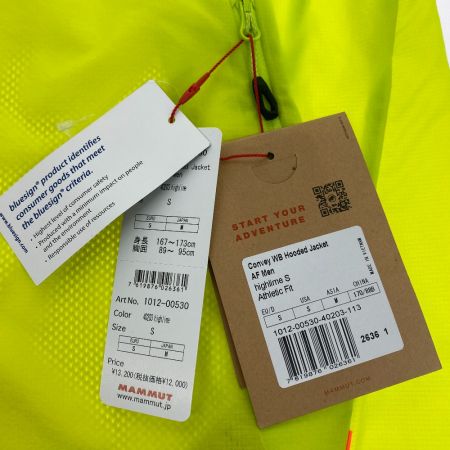  MAMMUT マムート メンズ ジャケット 秋物 SIZE S  1012-00530 イエロー