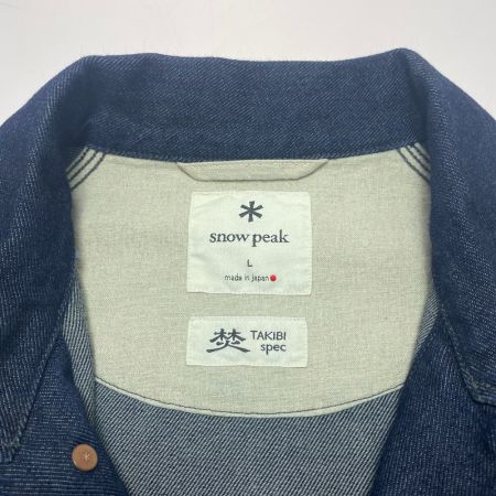 ωω snowpeak スノーピーク メンズ衣料 ジャケット デニムジャケット  春秋物 ブランド SIZE L メンズ TAKIBI Denim Jaket ネイビー
