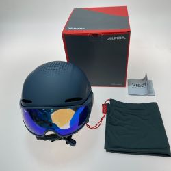 ωω ALPINA アルピナ ウィンター用品 ウィンター小物 ヘルメット ALPINA イトブルー バイザー付 ライトブルー Bランク