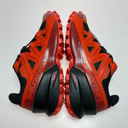 ωω SALOMON サロモン トレイルランニングシューズ SIZE 24cm 程度B スパイククロス 5 GTX 408082 レッド×ブラック