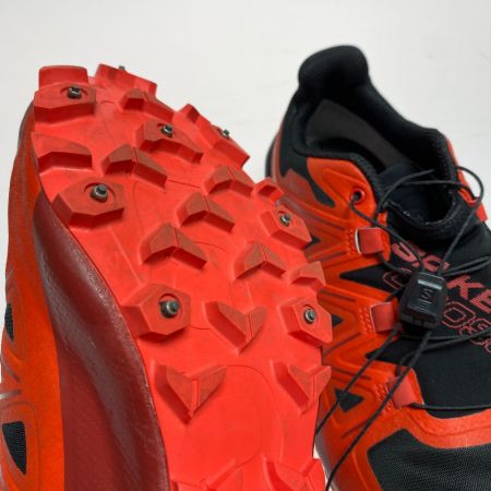 ωω SALOMON サロモン トレイルランニングシューズ SIZE 24cm 程度B スパイククロス 5 GTX 408082 レッド×ブラック