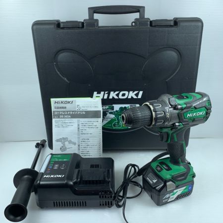  HiKOKI ハイコーキ ドライバドリル  充電器・充電池1個・ケース付 コードレス式 13mm 36v 使用感有 DS36DA グリーン