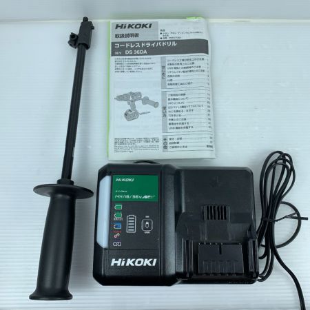  HiKOKI ハイコーキ ドライバドリル  充電器・充電池1個・ケース付 コードレス式 13mm 36v 使用感有 DS36DA グリーン