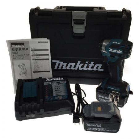  MAKITA マキタ インパクトドライバ   未使用品 バッテリー×2・充電器・取説付 コードレス式 18v TD173DRGX ブルー