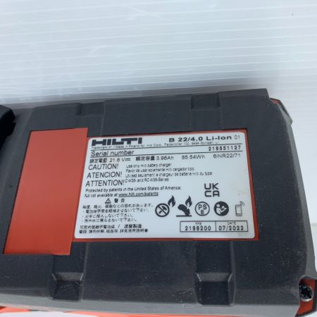  Hilti ヒルティ ハンマドリル 程度A 充電器・充電池2個・ケース付 コードレス式 22v 美品 TE 6-A22 レッド