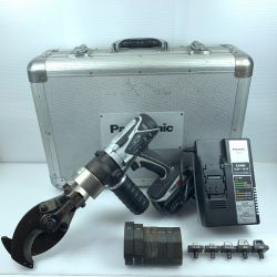 κκ Panasonic パナソニック ケーブルカッター  ブラック 程度B 充電器・充電池1個・ケース付 コードレス式 14.4v  使用感有 EZ4641 ブラック Bランク
