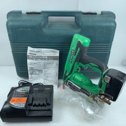 κκ HITACHI 日立 釘打ち機 充電器・充電池1個・ケース付 コードレス式 14.4v 2013年製 NP14DSL グリーン Bランク