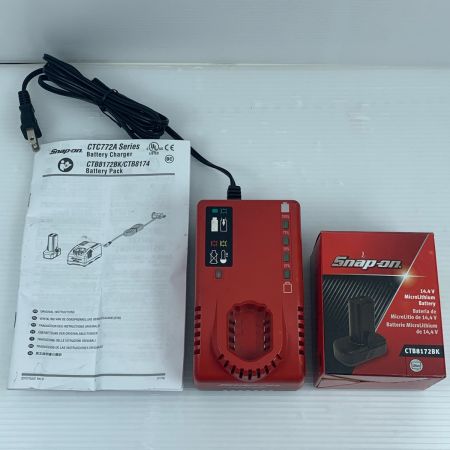  Snap-on スナップオン インパクトドライバ 程度C 充電器・充電池2個付 コードレス式 7.2v 15334033 使用感有 CTS761O レッド