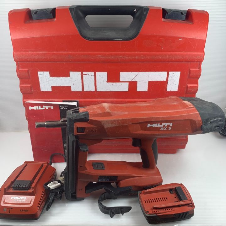 Hilti ヒルティ エア釘打ち 充電器・充電池2個・ケース付 コードレス式 21.6V 使用感有 BX3 レッド｜中古｜なんでもリサイクルビッグバン